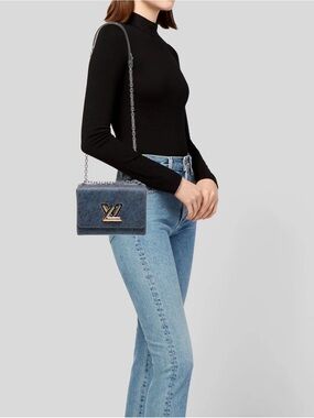 Louis Vuitton Navy Epi Leather Chain Crossbody Bag